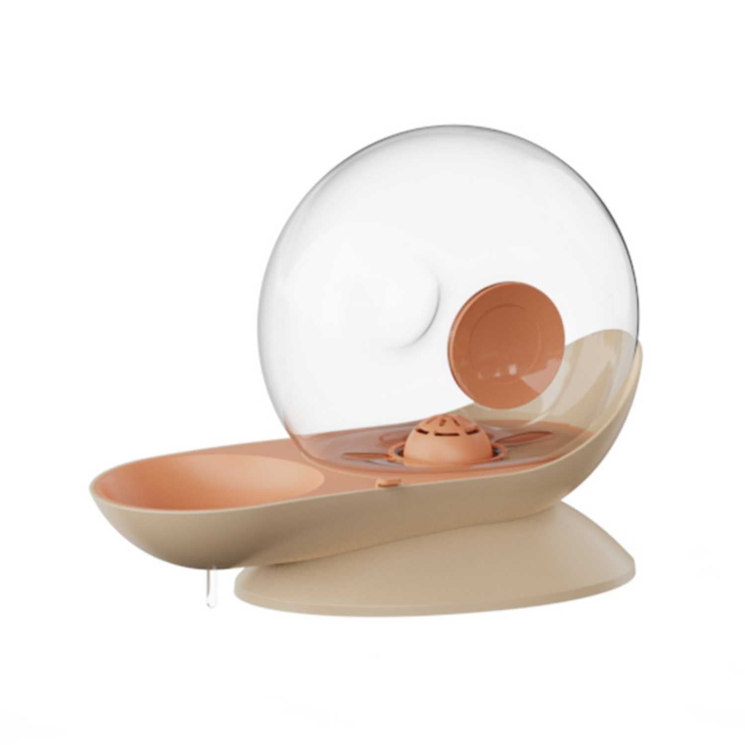 slakken drinkfontein kat beige met oranjebruine details stijlvol